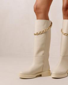 Pier Cream Leather Boots from Alohas