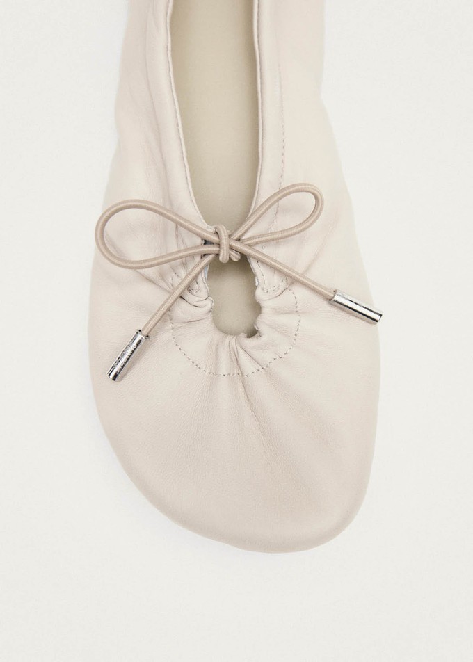 Rosalind Barefoot Cream Leather Ballet Flats from Alohas