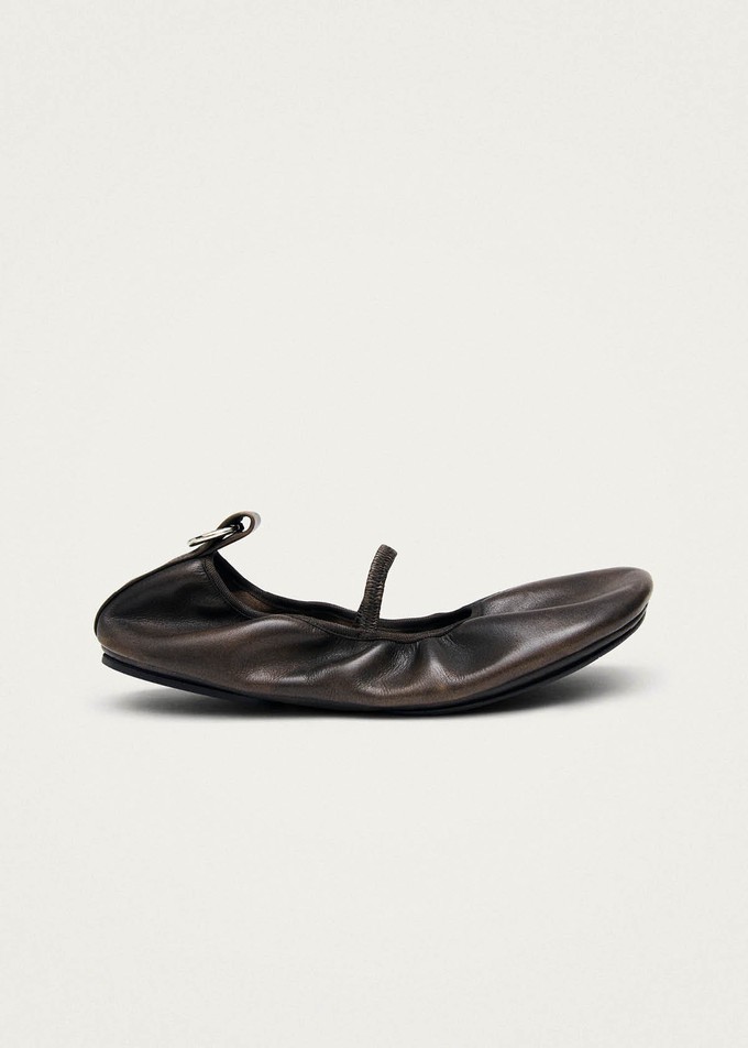 Naira Barefoot Vintage Effect Brown Leather Ballet Flats from Alohas