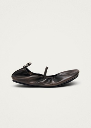 Naira Barefoot Vintage Effect Brown Leather Ballet Flats from Alohas