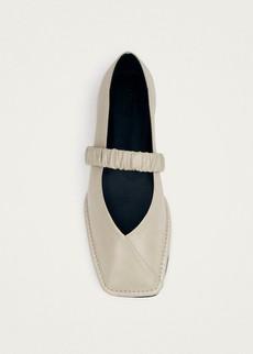 Lautan Cream Leather Ballet Flats via Alohas