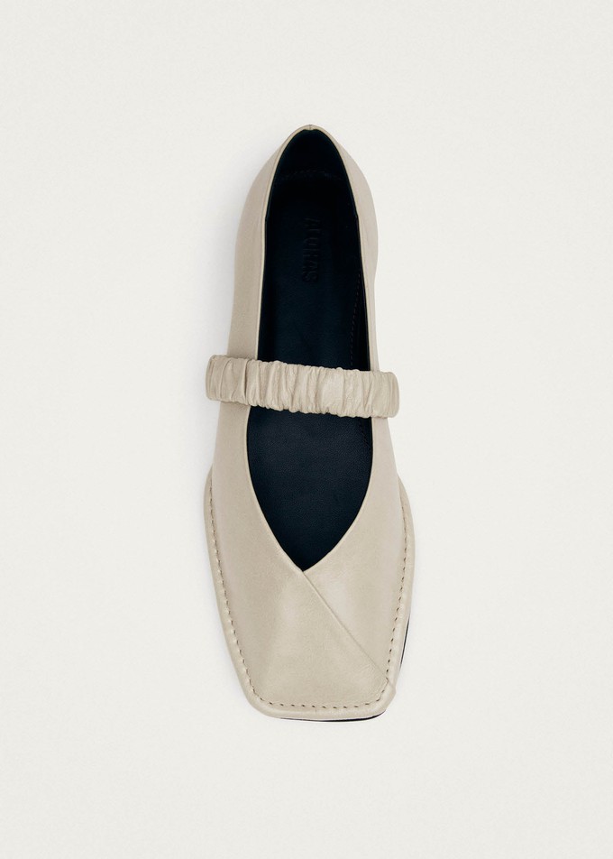 Lautan Cream Leather Ballet Flats from Alohas