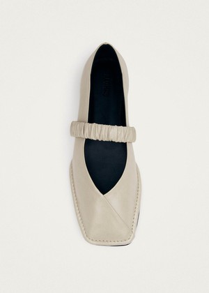 Lautan Cream Leather Ballet Flats from Alohas