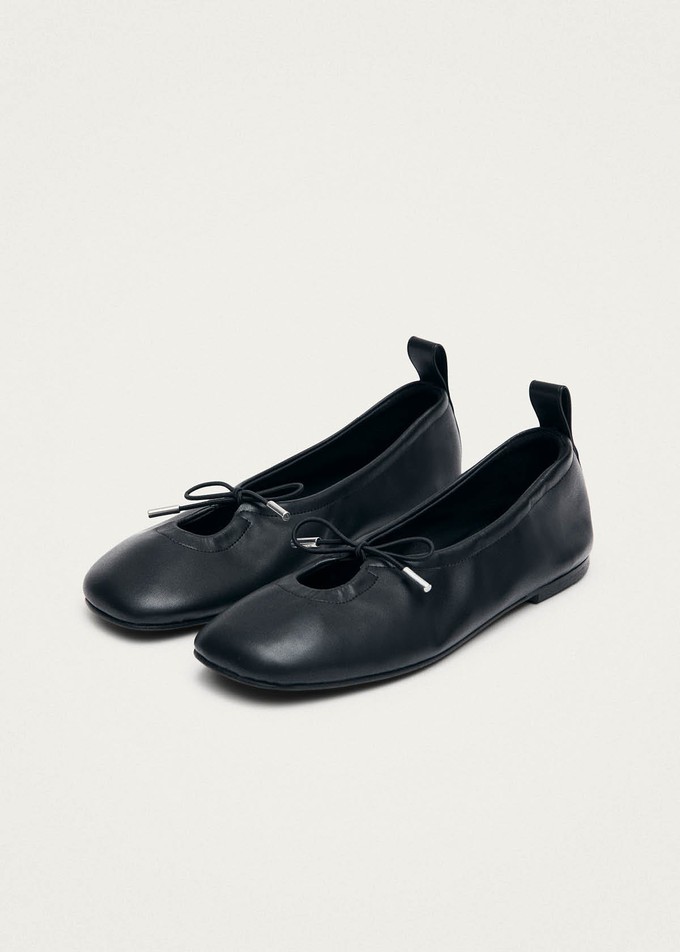 Rosalind Black Vegan Leather Ballet Flats from Alohas