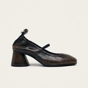 Rhiane Vintage Effect Brown Leather Pumps from Alohas
