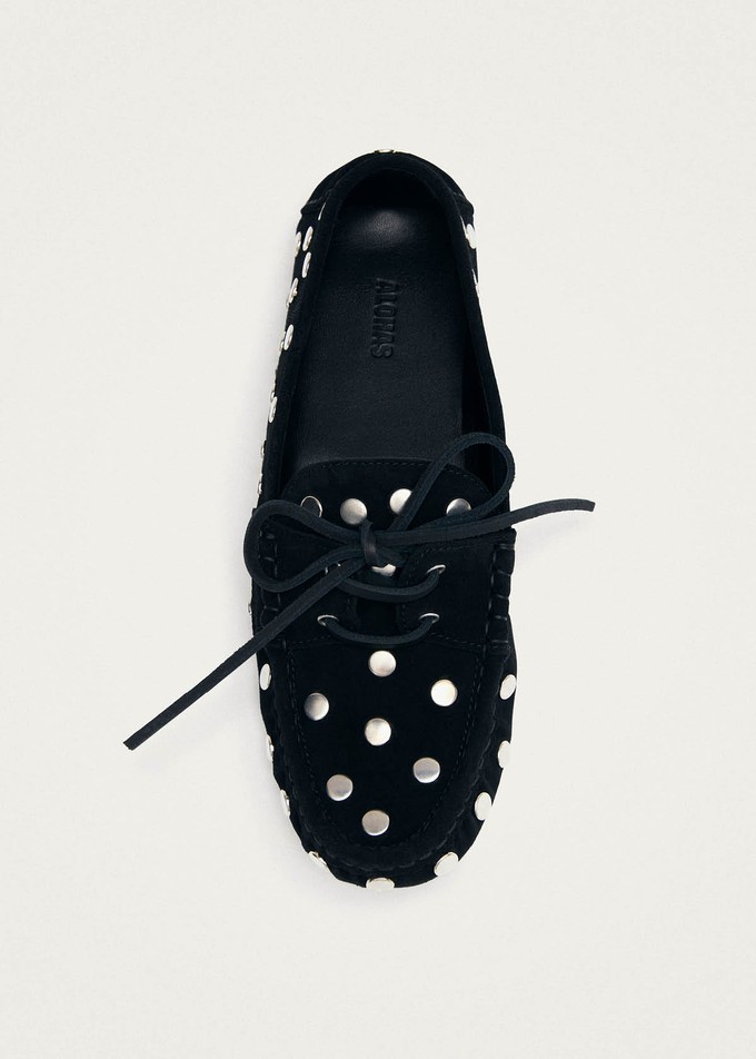 Calum Suede Black Leather Loafers from Alohas