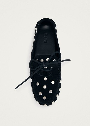 Calum Suede Black Leather Loafers from Alohas
