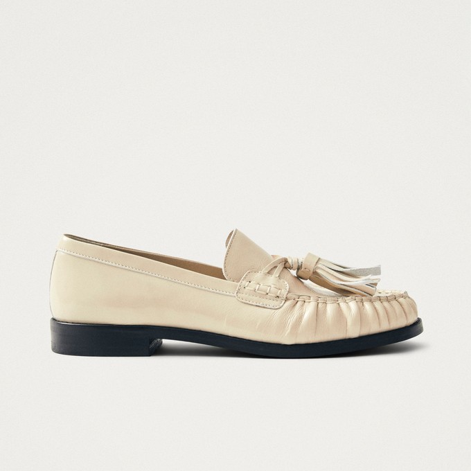 Marietta Cream Patent Leather Loafers from Alohas