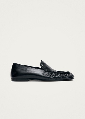 Gabe Rift Black Leather Loafers from Alohas