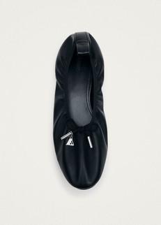 Elena Black Leather Ballet Flats via Alohas