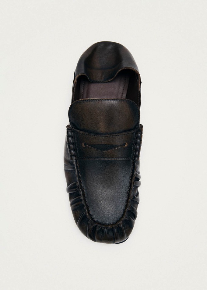 Aven Mule Vintage Effect Brown Leather Loafers from Alohas