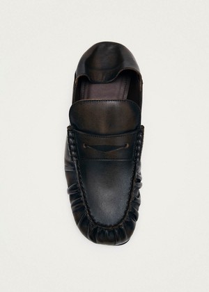 Aven Mule Vintage Effect Brown Leather Loafers from Alohas