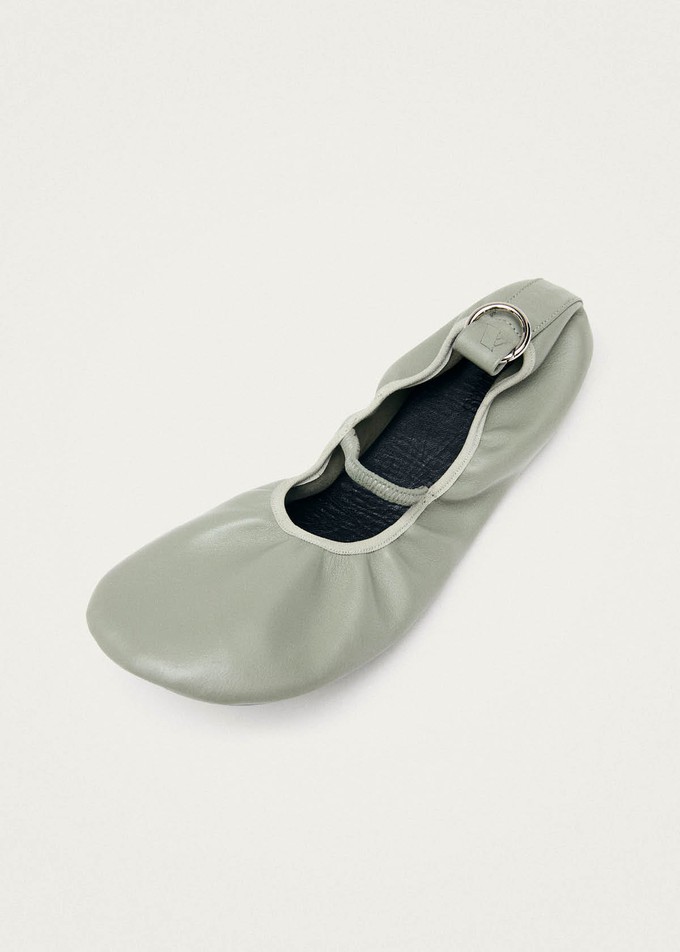 Naira Barefoot Green Leather Ballet Flats from Alohas