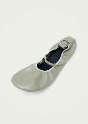 Naira Barefoot Green Leather Ballet Flats from Alohas