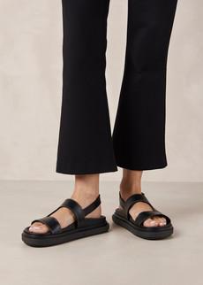 Lorelei Black Leather Sandals from Alohas