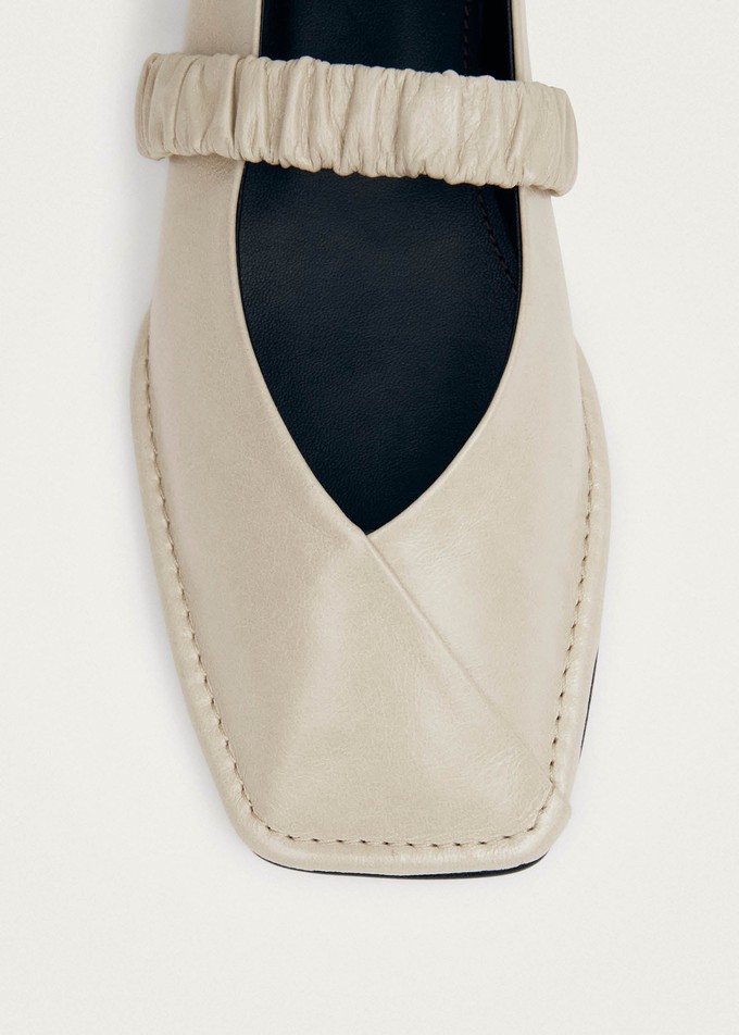 Lautan Cream Leather Ballet Flats from Alohas