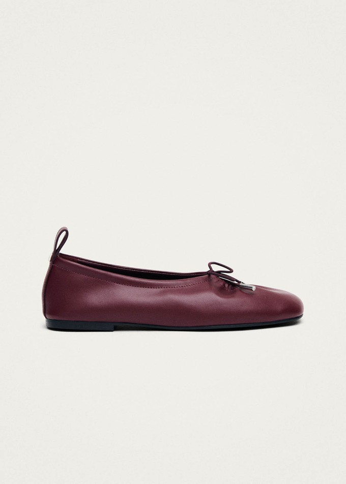 Rosalind Burgundy Vegan Leather Ballet Flats from Alohas