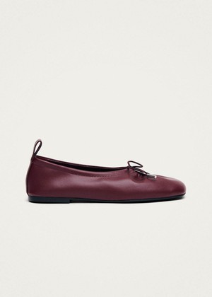 Rosalind Burgundy Vegan Leather Ballet Flats from Alohas