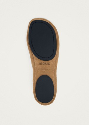 Rosalind Barefoot Suede Sand Leather Ballet Flats from Alohas