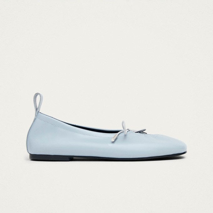 Rosalind Blue Leather Ballet Flats from Alohas