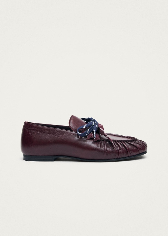 Aven Lace Rift Burgundy Leather Loafers from Alohas