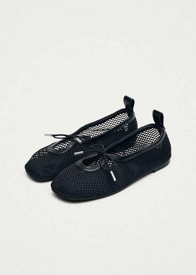 Rosalind Mesh Black Ballet Flats from Alohas
