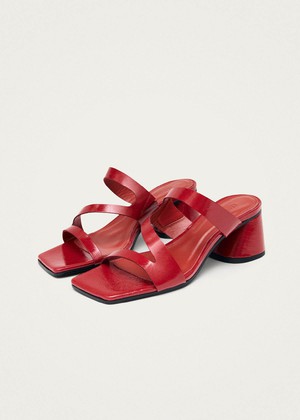 Orielle Rift Red Leather Sandals from Alohas