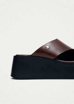 Nova Rift Brown Leather Sandals from Alohas