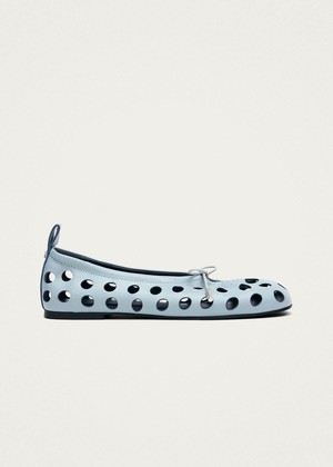 Rosalind Cut Out Blue Leather Ballet Flats from Alohas