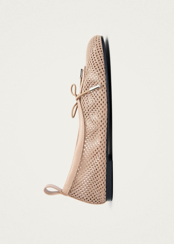 Rosalind Mesh Beige Leather Ballet Flats from Alohas