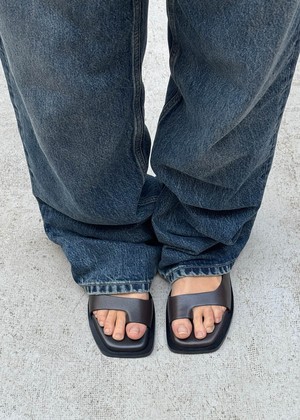 Tebas Brown Leather Sandals from Alohas