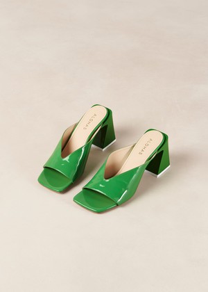 Tasha Green Leather Sandals from Alohas