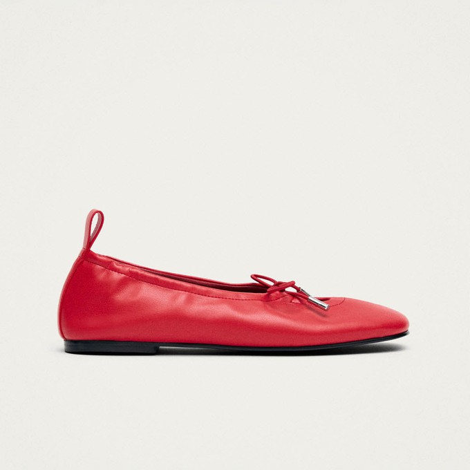 Rosalind Red Vegan Leather Ballet Flats from Alohas