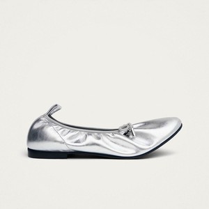 Elena Shimmer Silver Leather Ballet Flats from Alohas