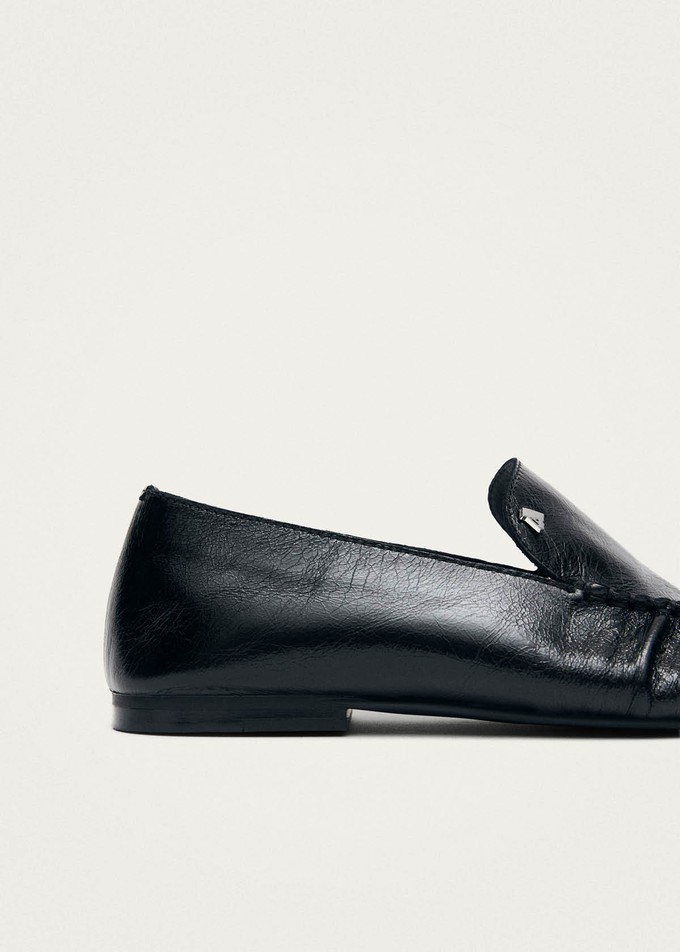 Gabe Rift Black Leather Loafers from Alohas