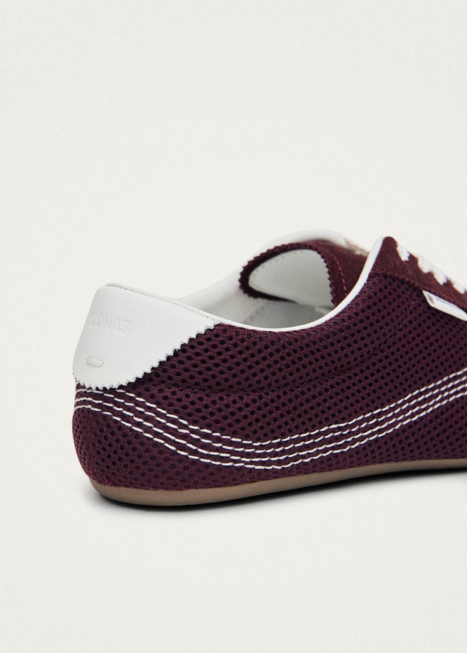 Tb.267 Welle Mesh Burgundy Leather Sneakers from Alohas