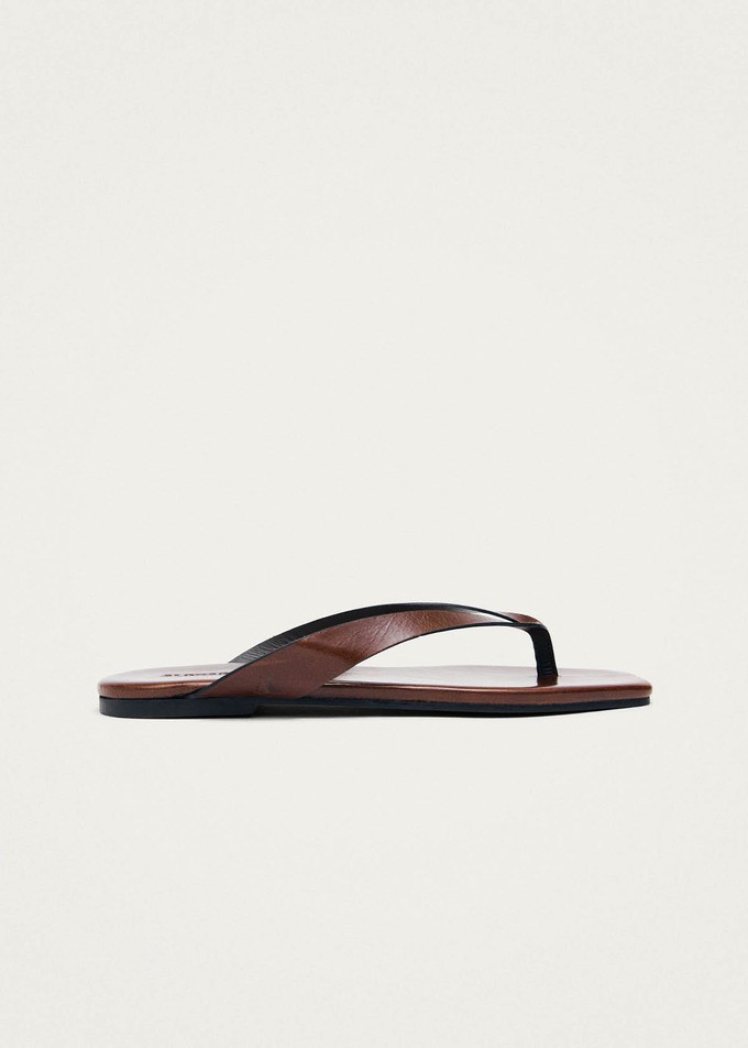 Ola Rift Brown Leather Sandals from Alohas
