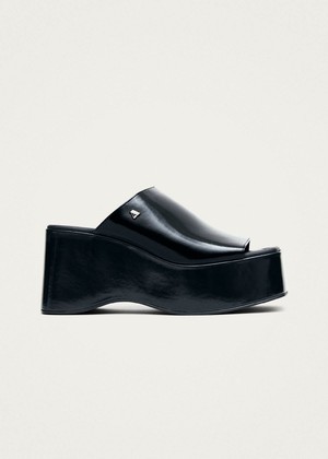 Vale Patent Black Leather Sandals from Alohas