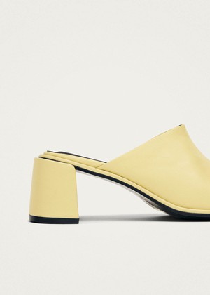 Lex Butter Yellow Leather Mules from Alohas