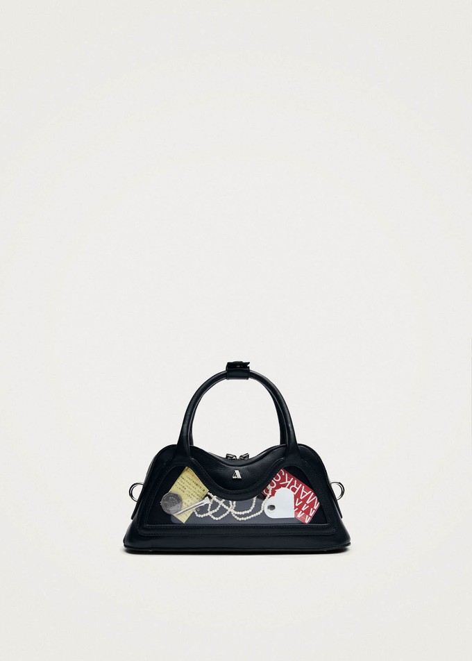 Hilma Mini Vinyl Black Leather Bag from Alohas