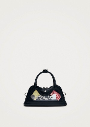 Hilma Mini Vinyl Black Leather Bag from Alohas