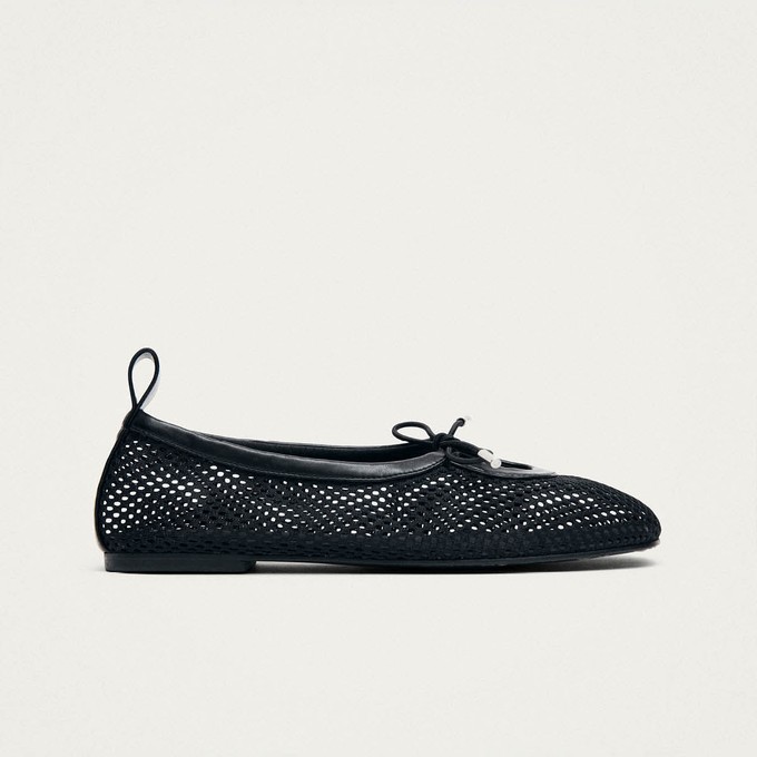 Rosalind Mesh Black Ballet Flats from Alohas