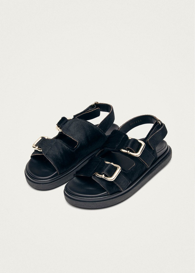 Harper Soft Black Leather Sandals from Alohas