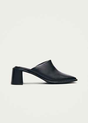 Lex Black Leather Mules from Alohas