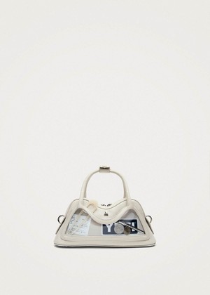 Hilma Mini Vinyl White Leather Bag from Alohas