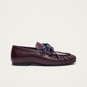 Aven Lace Rift Burgundy Leather Loafers from Alohas