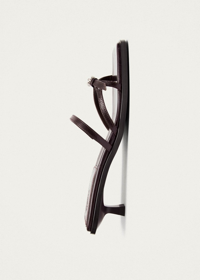 Liko Rift Dark Brown Leather Sandals from Alohas