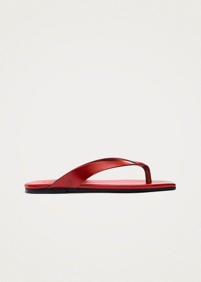 Ola Rift Red Leather Sandals from Alohas