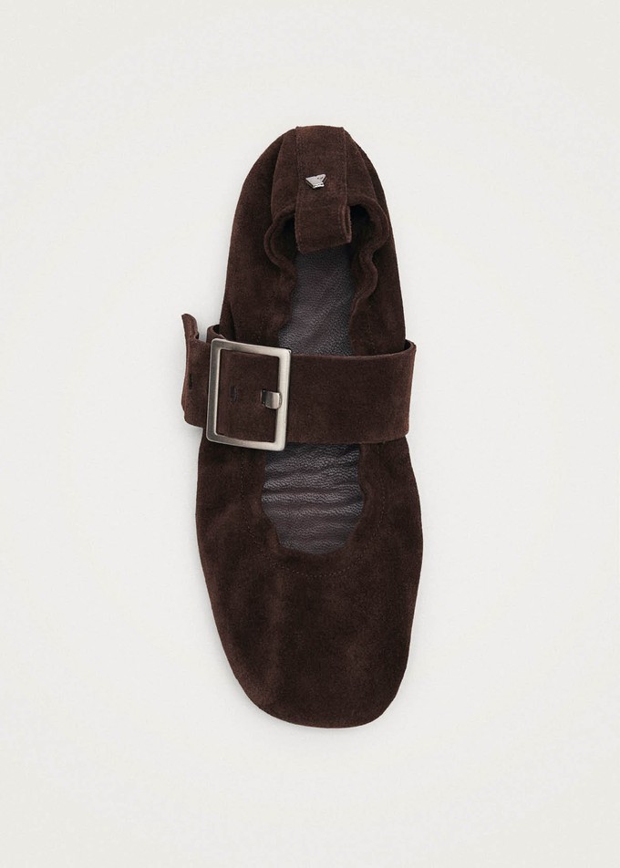 Sarea Suede Brown Leather Ballet Flats from Alohas