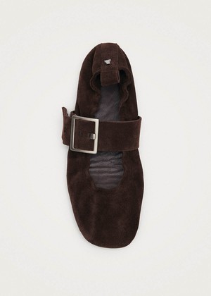 Sarea Suede Brown Leather Ballet Flats from Alohas